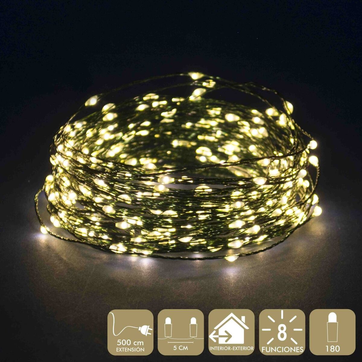 LED-lichtkrans Warm wit 5 m 9 m 15 X 8 X 9 CM